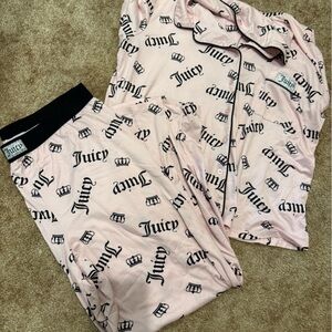 Juicy Couture Pink Pajama Set with Black Accents